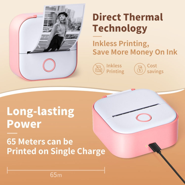 Phomemo T02 Standard Error Mini Pocket Small Portable Bluetooth Phone Photo Label Thermal Printer, Standard
