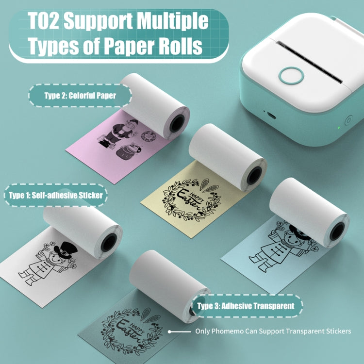 Phomemo T02 Standard Error Mini Pocket Small Portable Bluetooth Phone Photo Label Thermal Printer, Standard