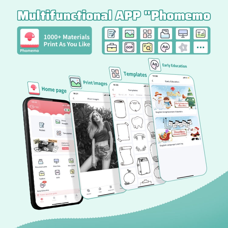 Phomemo T02 Standard Error Mini Pocket Small Portable Bluetooth Phone Photo Label Thermal Printer, Standard