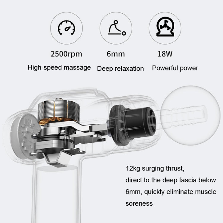 Konka 6 Speed Intelligent Fascia Gauge Muscle Relaxation Massager With 4 Massage Heads