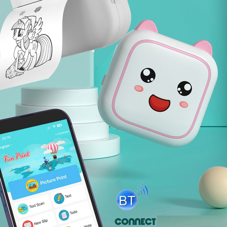 C26 Mini Portable Bluetooth Photo Label Thermal Printer, Blue+1 Paper, Pink+1 Paper, Blue+5 Paper, Pink+5 Paper, Blue+5 Stickers, Pink+5 Stickers, Blue+10 Paper, Pink+10 Paper, Blue+5 Paper+5 Stickers+3 Color Paper, Pink+5 Paper+5 Stickers+3 Color Paper