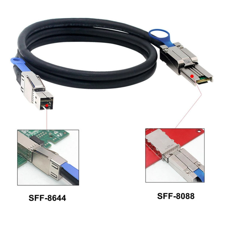 Mini SAS HD SFF-8644 To 8088 26P Server External Hard Drive Cable, 1m, 2m