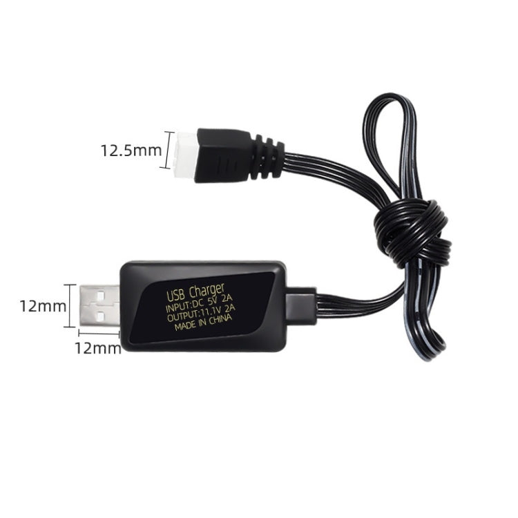11.1V 2A 3S Lithium Battery USB Charger With Light, 4 Pin Plug