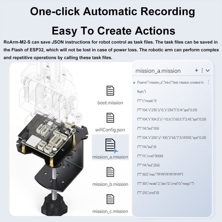 Waveshare 25118 RoArm-M2-S Desktop Robotic Arm Kit, Based On ESP32, 4-DOF, US Plug, UK Plug, EU Plug