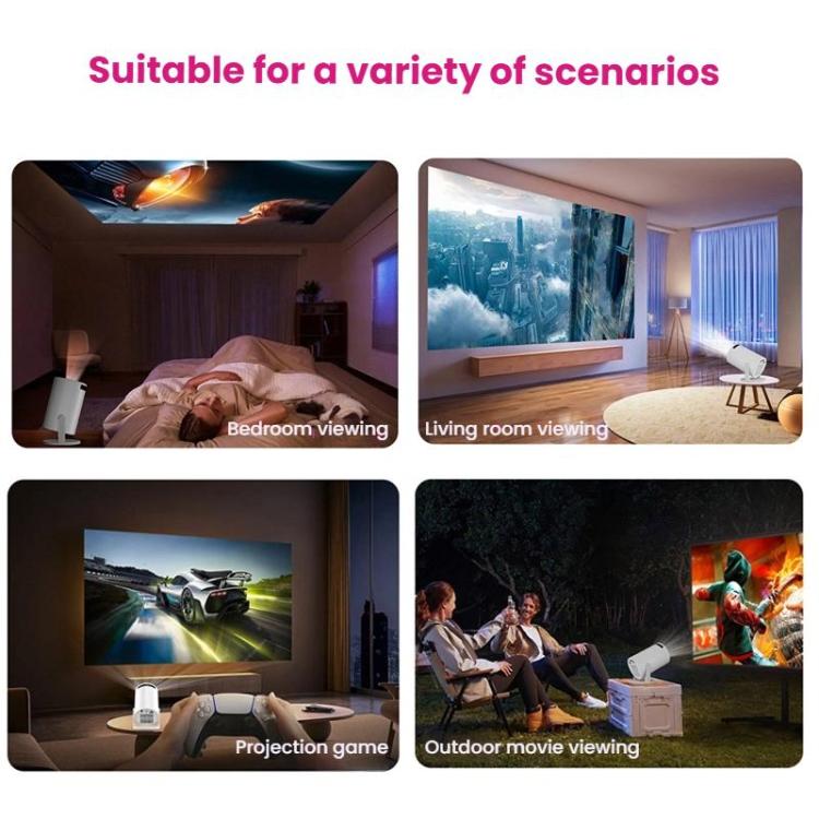 HY200 Home 1080P Projector Mini HD Smart WiFi Projector, US Plug, EU Plug, UK Plug, AU Plug
