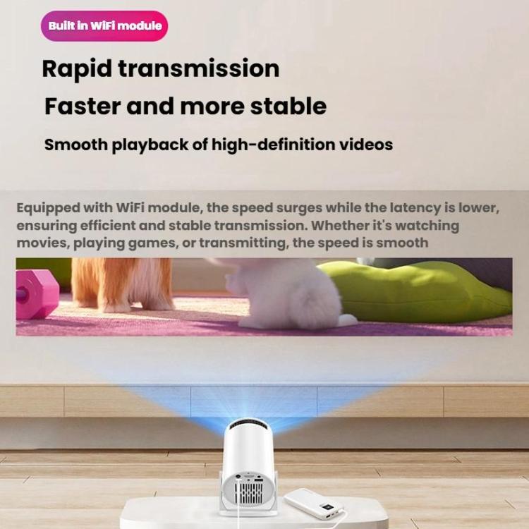 HY200 Home 1080P Projector Mini HD Smart WiFi Projector, US Plug, EU Plug, UK Plug, AU Plug