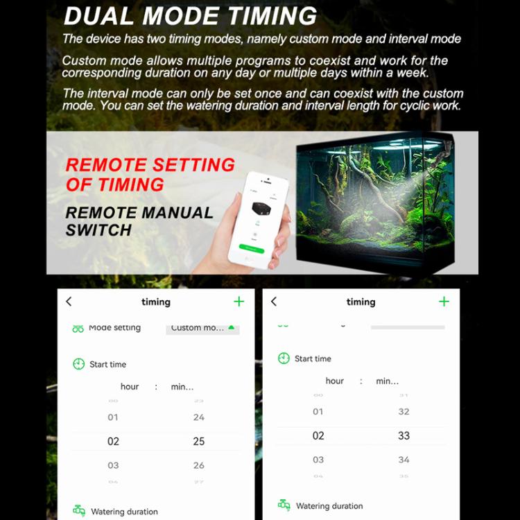 WiFi-Controlled Terrarium Automatic Misting Reptile Enclosure Humidification System, 2 Nozzle Sets EU Plug, 2 Nozzle Sets US Plug, 2 Nozzle Sets UK Plug, 4 Nozzle Sets EU Plug, 4 Nozzle Sets US Plug, 4 Nozzle Sets UK Plug