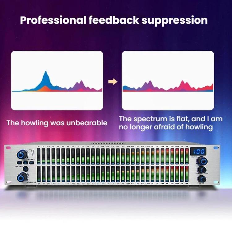 EQ-A32 Digital Equalizer Stage Home Karaoke Noise Reduction Audio Processor, EU Plug, US Plug, UK Plug, AU Plug