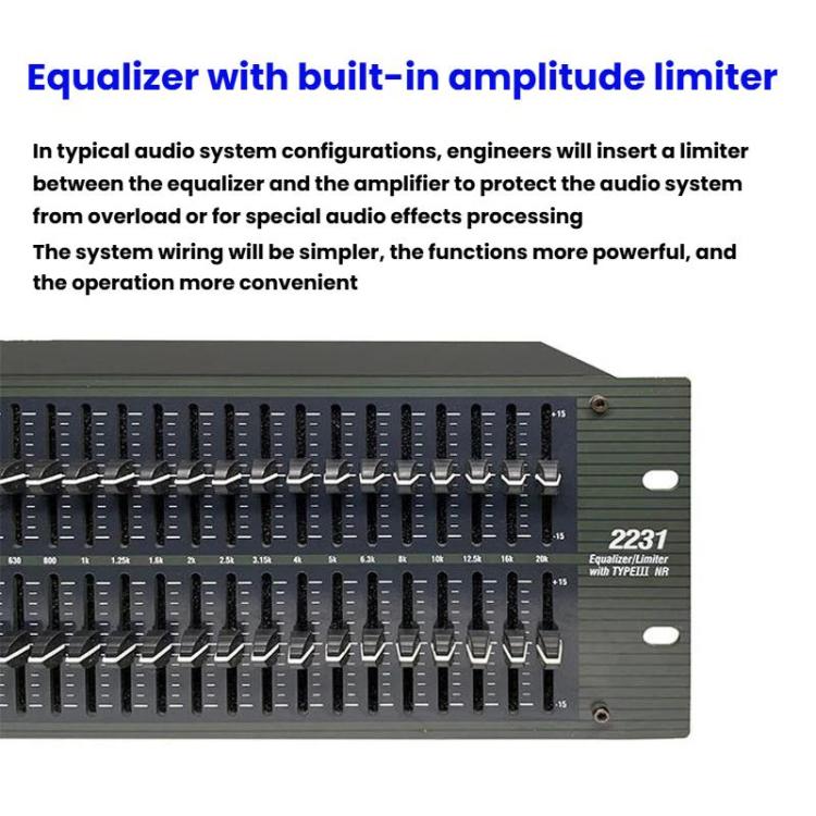 2231 Equalizer Anti-Feedback Audio Performance Stage Conference Effects Processor Noise Reduction Digital Processor, US Plug, EU Plug, UK Plug, AU Plug