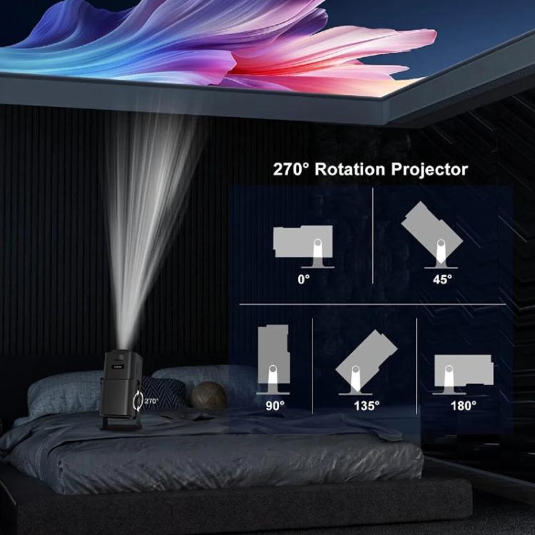 HY320 Mini Android 11 Portable 4K HD Projector With WiFi 6, Bluetooth, 180-Degree Rotation, Wireless Screen Mirroring, UK Plug, US Plug, EU Plug
