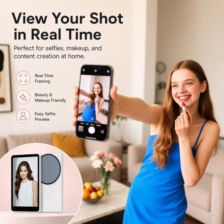 Magnetic Phone Screen Mirror Wireless Rear Camera Selfie Display
