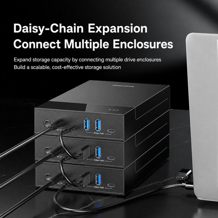 Blueendless 3.5/2.5 Inch SATA External Hard Drive Enclosure With Built-In USB 3.0 Hub USB To SATA HDD SSD Case Max 20TB, US Plug, EU Plug, UK Plug