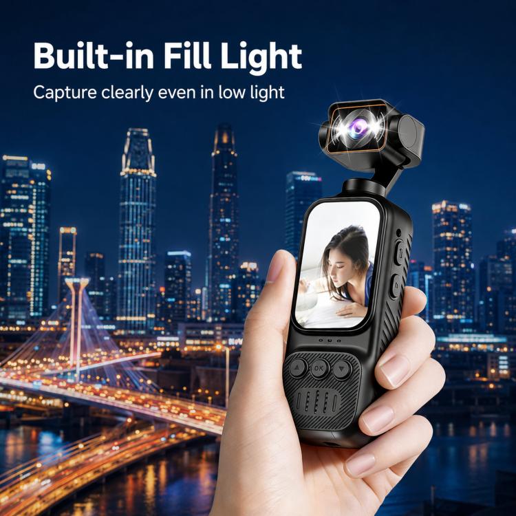Handheld Vlog Camera With 270-Degree Motorized Rotatable Lens 2.0 Inch Screen Pocket Video Recorder WiFi Sports Action Cam, DV07-4K