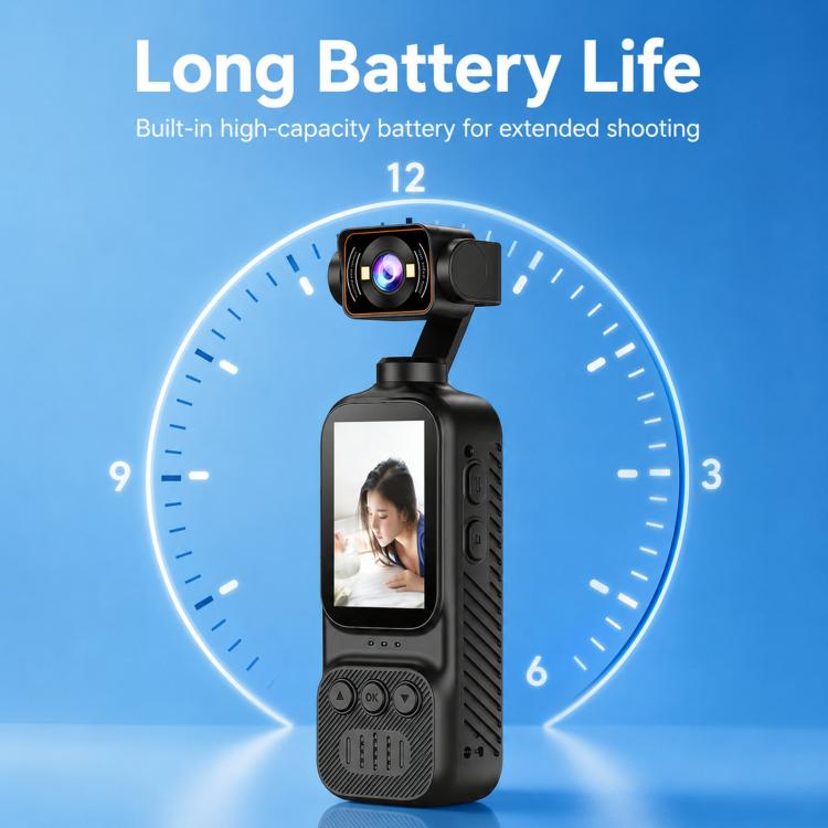 Handheld Vlog Camera With 270-Degree Motorized Rotatable Lens 2.0 Inch Screen Pocket Video Recorder WiFi Sports Action Cam, DV07-4K