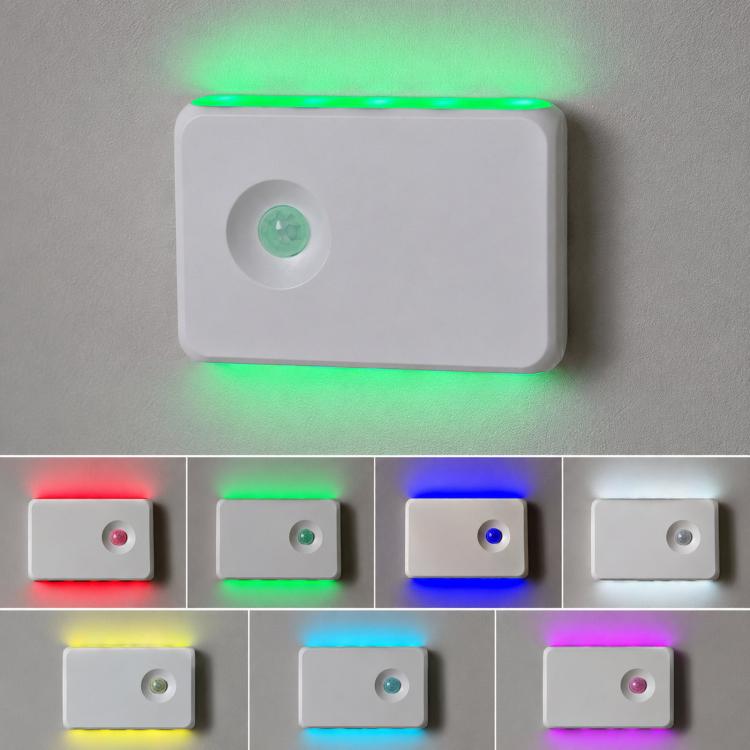Backlit Magnetic Motion Sensor Night Light LED Wall Sconce Rechargeable Hallway Lamp, Warm Light, RGB Light