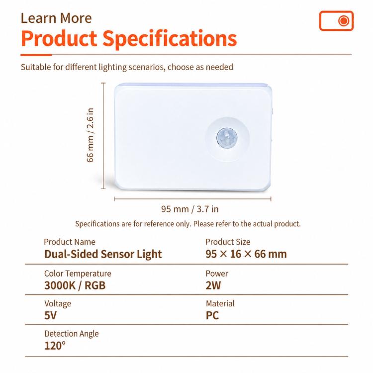 Backlit Magnetic Motion Sensor Night Light LED Wall Sconce Rechargeable Hallway Lamp, Warm Light, RGB Light