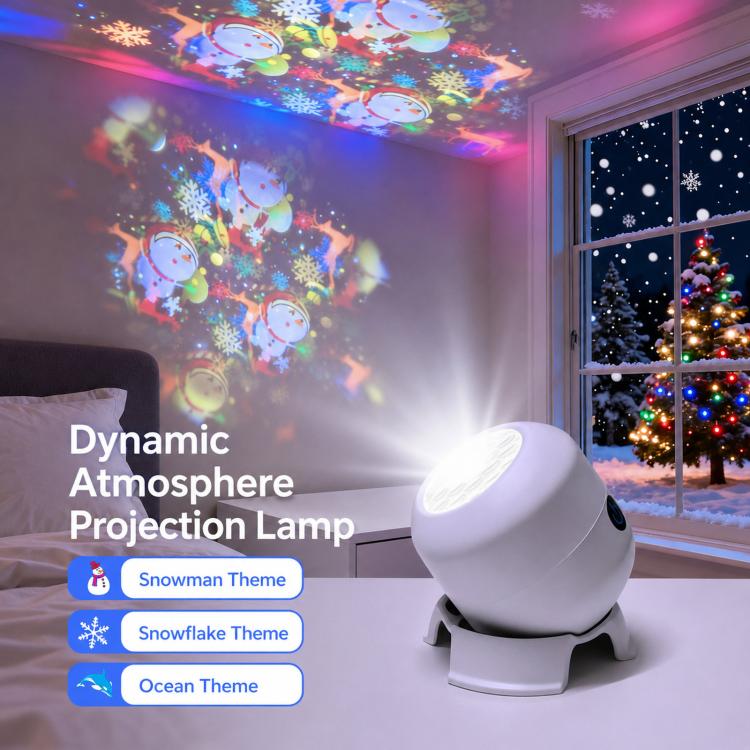LED Projector Light 16 Patterns Rotating Stage Lamp With Adjustable Base, Rechargeable+Touch Switch Ocean Series, Plug-in Ocean Series, Rechargeable+Touch Switch Snowflake Series, Plug-in Snowflake Series, Rechargeable+Touch Switch Christmas Series    ...